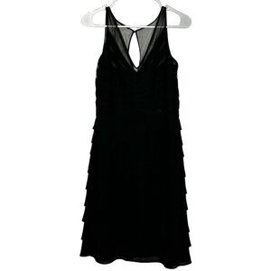 Dressbarn collections black tiered ruffle sheath dress little black dress 14